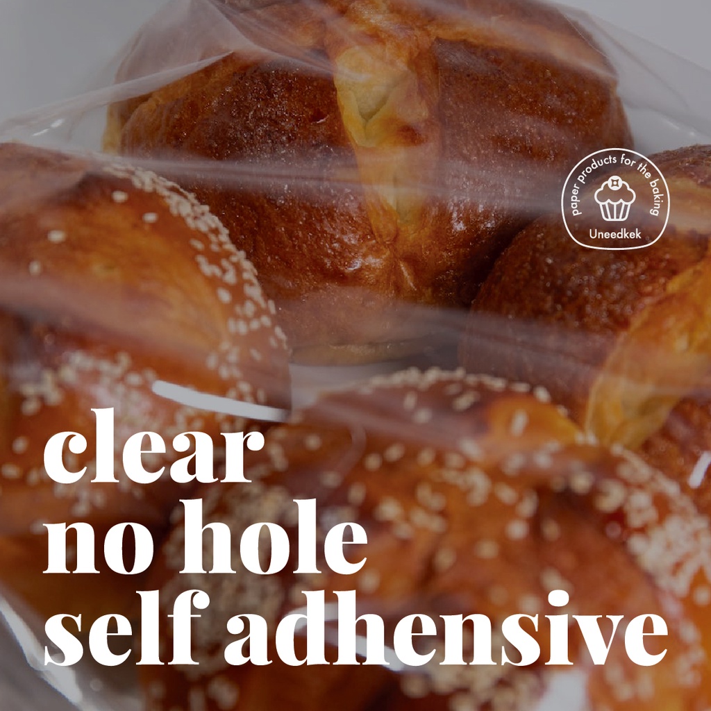 Uneedkek Plastik Roti OPP Self Adhesive Bakery Transparent Plastic Bag ...