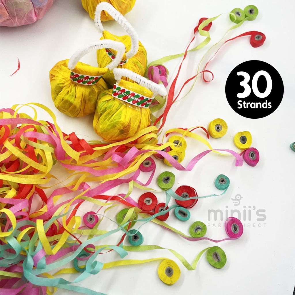 MINIIS PARTY Magic Party Throw Streamers Popper White Spider Thread ...