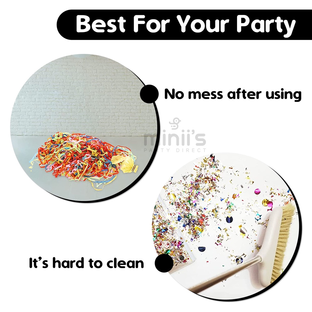 MINIIS PARTY Magic Party Throw Streamers Popper White Spider Thread ...