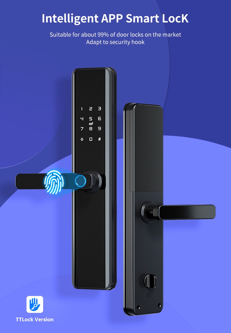 TTlock Waterproof Bluetooth Wifi Fingerprint Smart Lock Electronic ...