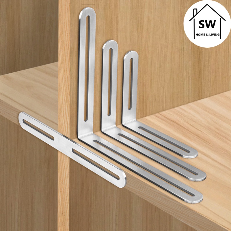 SW DIY Stainless Steel Flat bracket L Bracket 90 Degree thicker Bracket ...