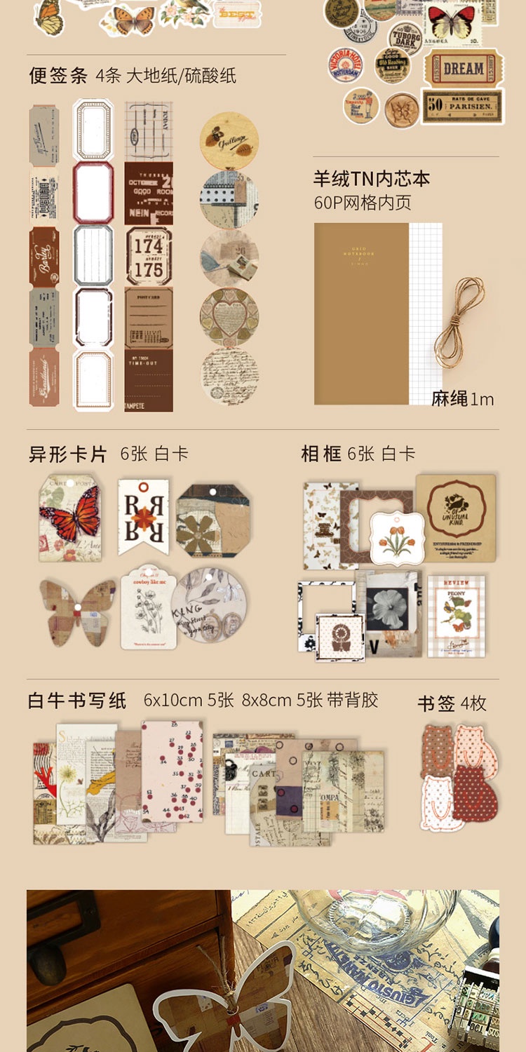 Journamm 86pcs/pack DIY Scrapbooking Pack Collage Junk Journal Decor ...