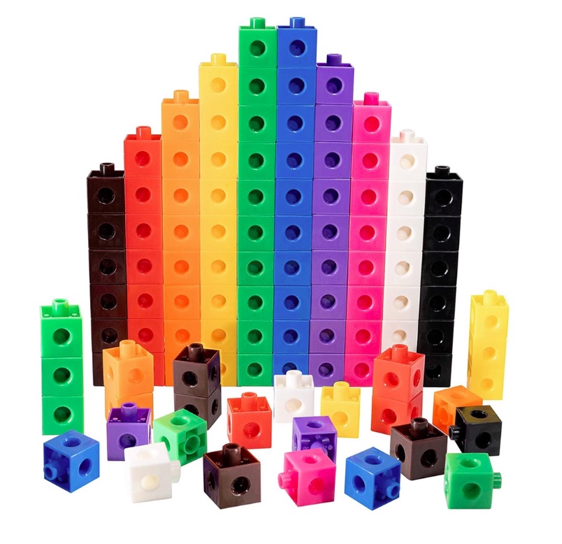 100pcs Linking Cubes Counting Toys STEM Cube Building Block Color ...