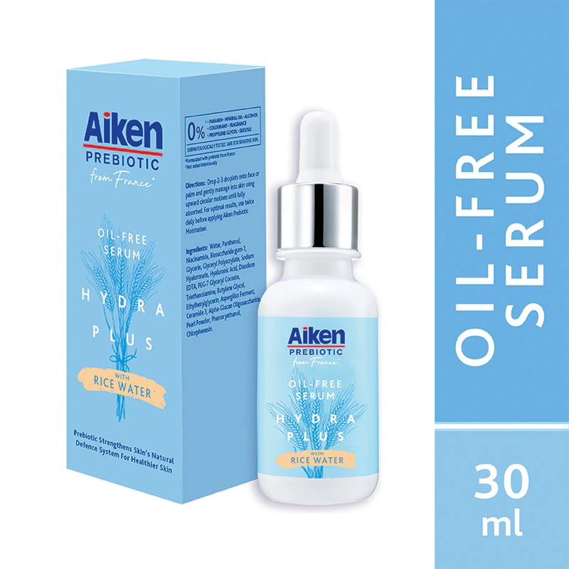 Aiken Prebiotic Oil Free Serum 30ml Hydra Plus With Rice Water ...