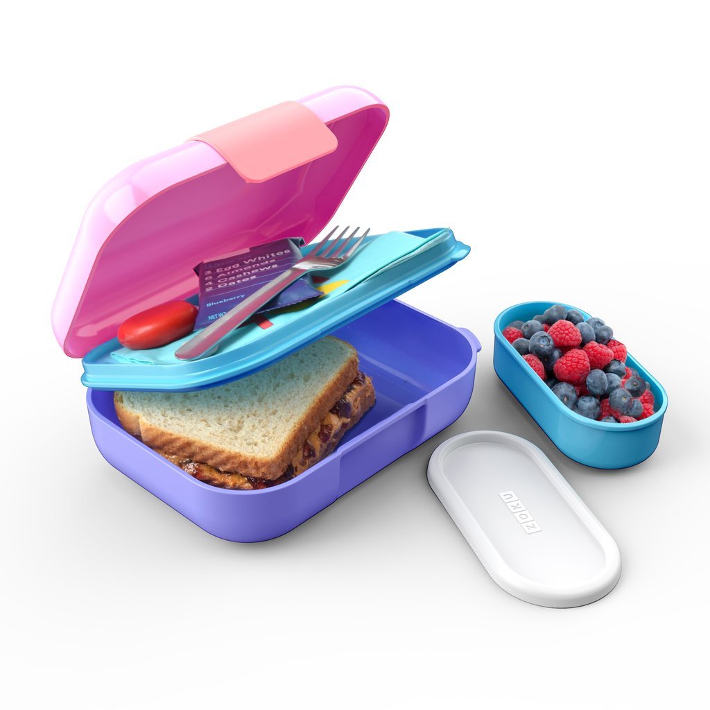 Zoku Neat Bento Jr. Kids Lunch Box Double Layer School Lunch Compact ...