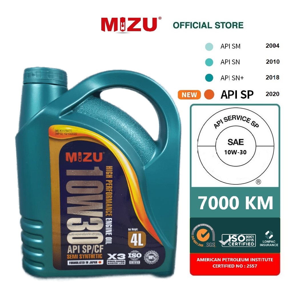 MIZU (New) 10W30 Semi Synthetic Engine Oil API SP all car can Perodua ...