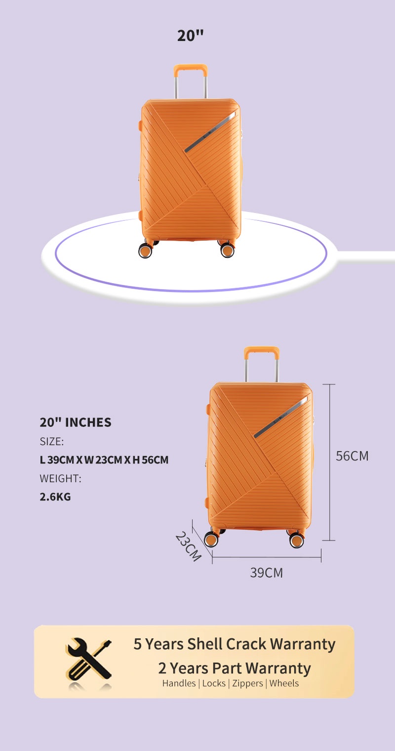 Case Valker Signature ProX Unbreakable Polypropylene Luggage Bag (20 ...