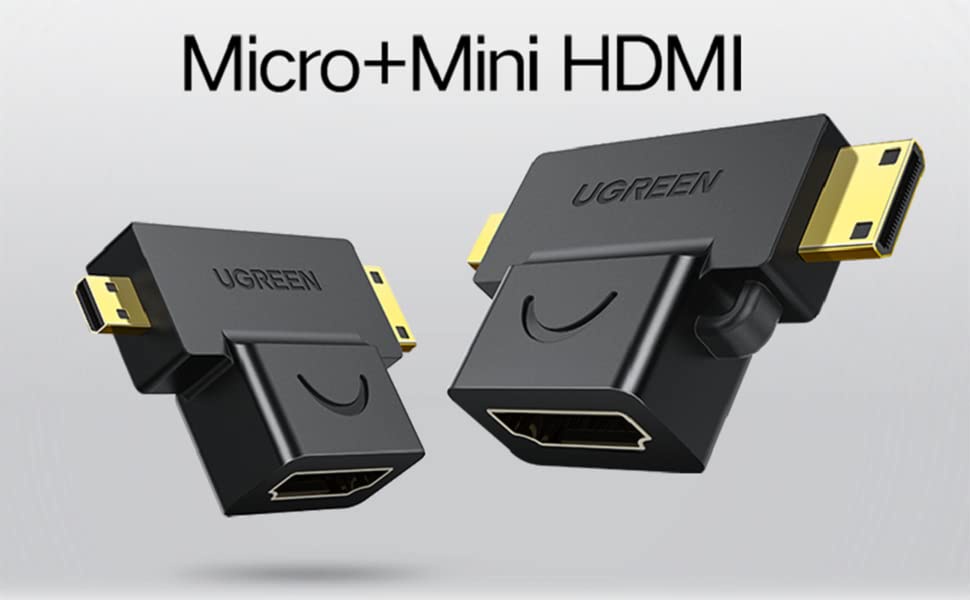 UGREEN 2 in 1 Mini HDMI and Micro HDMI Male to HDMI Female Adapter