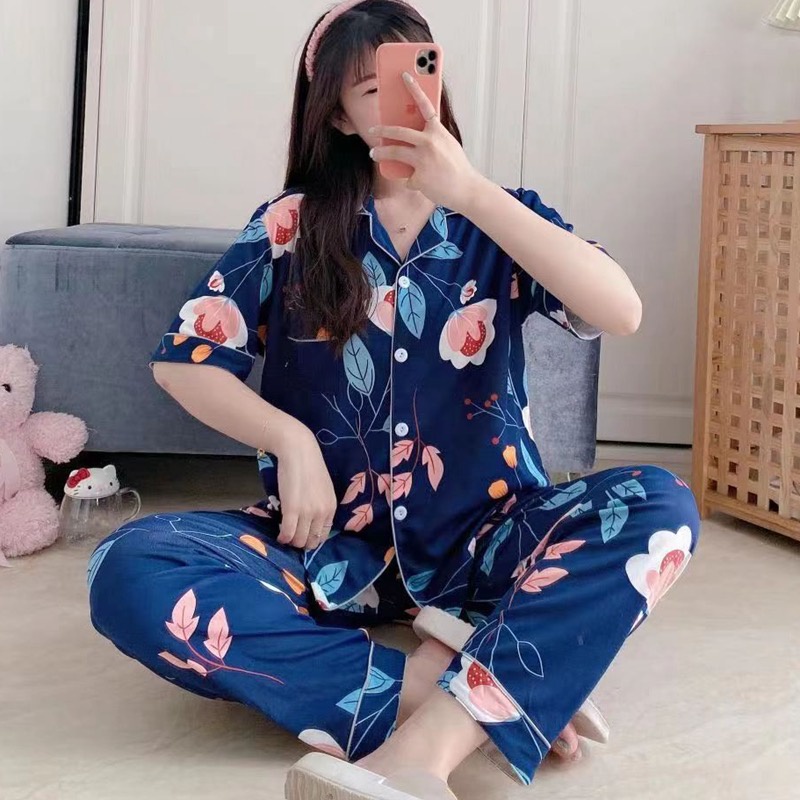 Ready Stock Baju Tidur comfy Women's Pyjamas sleepwear Short-Sleeved ...
