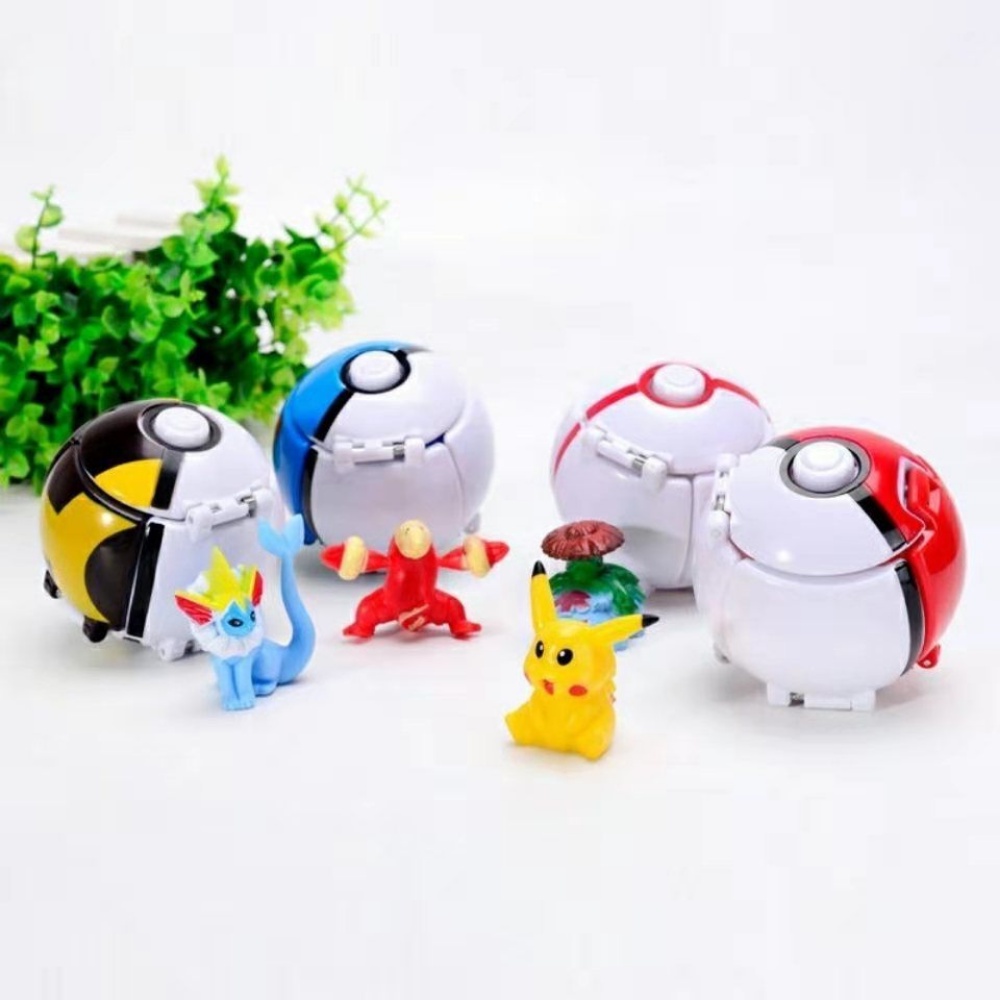Pokemon Pikachu Mewtwo Action Figure Explode Ball Game Elf Ball Model ...