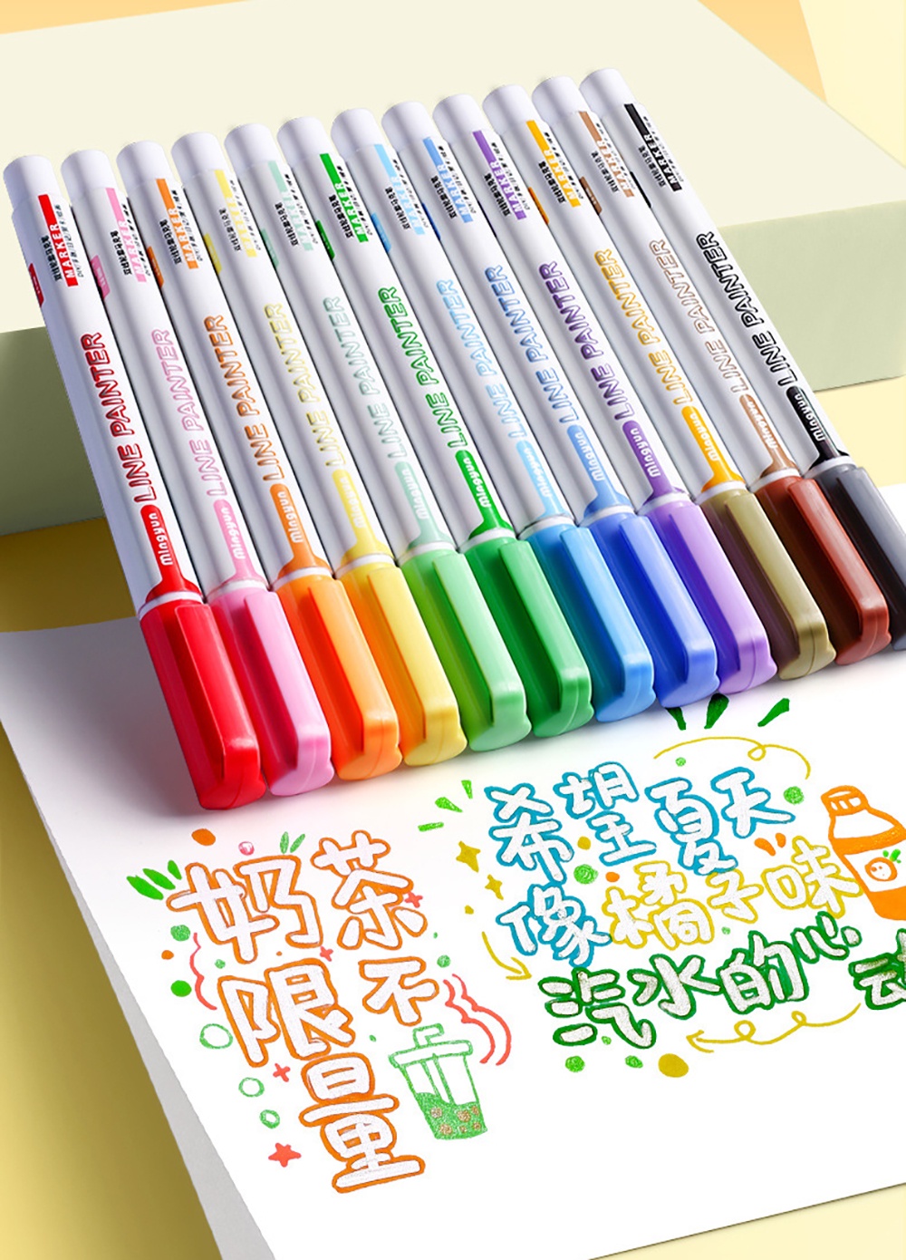8/12/24 Colors Double Line Outline Pen Set Metallic Color Highlighter ...