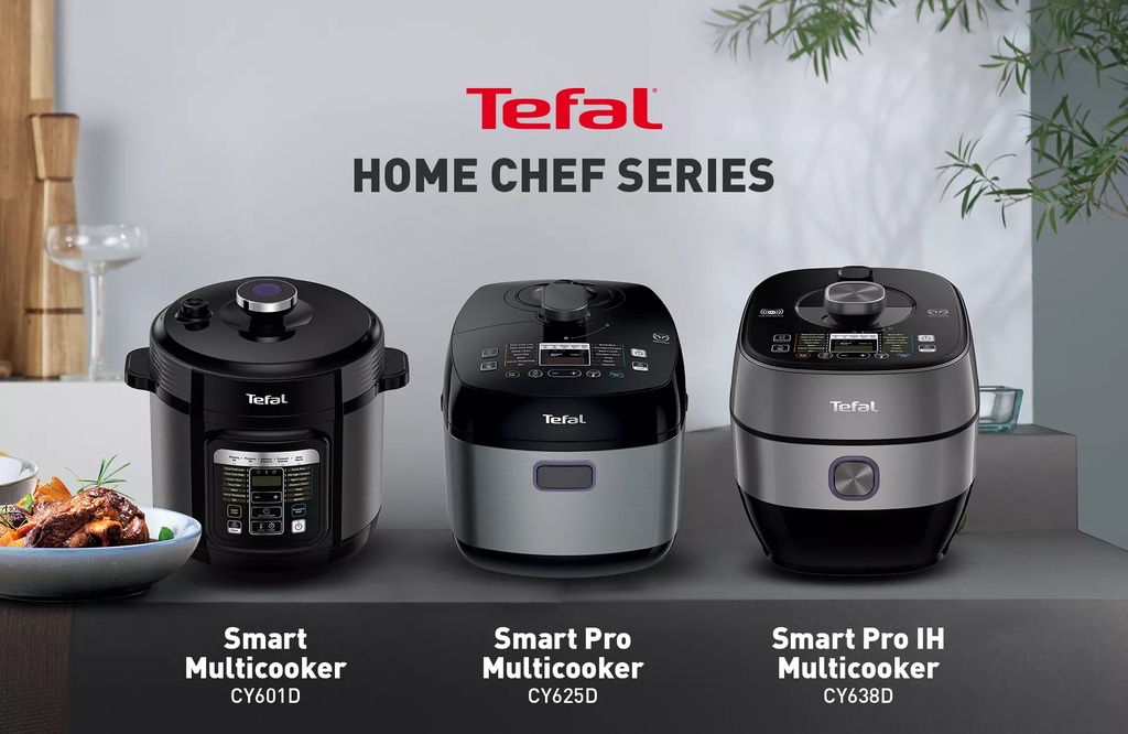 Tefal Pressure Cooker CY625D Home Chef 4.8L Smart Pro Multicooker /  Electrical Pressure Cooker (CY625D65)