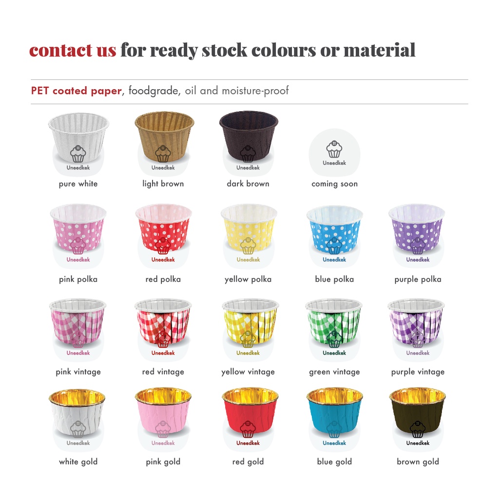 Uneedkek Muffin Cup Cake Cup Baking Paper Cup Baking Liner Coated Paper ...