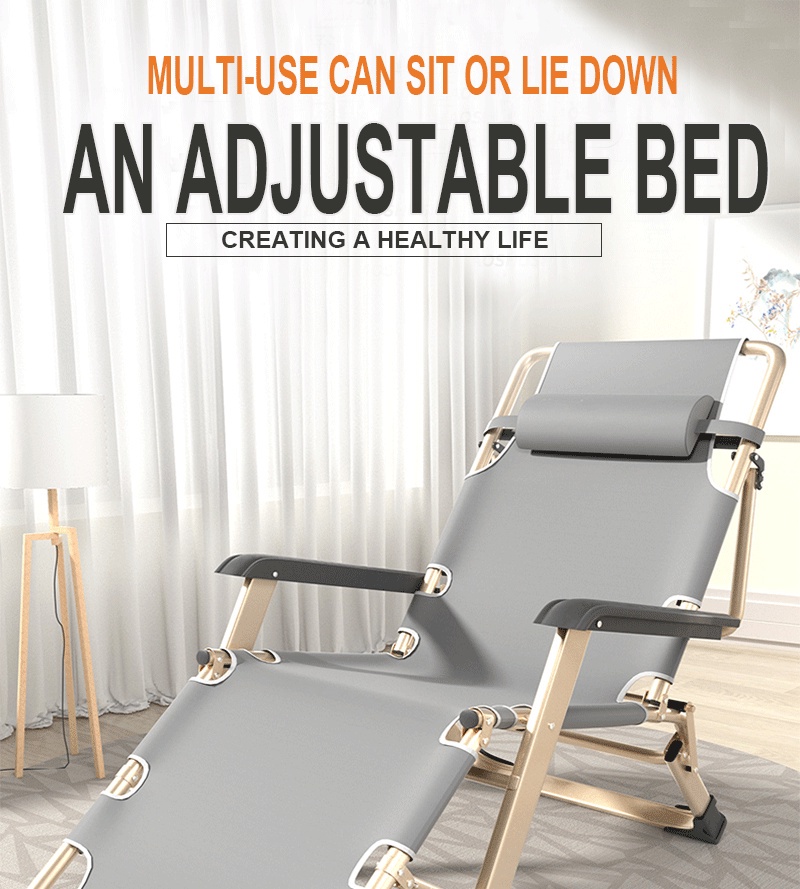 Single Folding Bed Chair With Cushion Portable Reclining Chair Adult ...