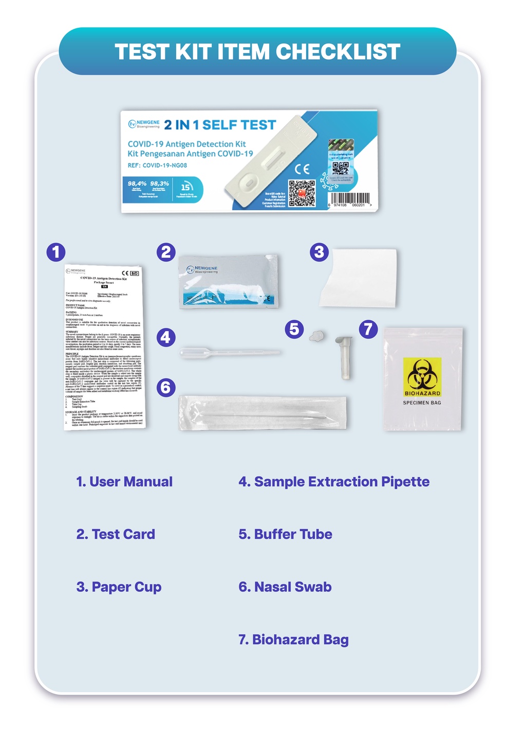 【MDA Approved】NewGene 2in1 Saliva&Nasal Covid Test Kit with QR link to MySejahtera 100 Original