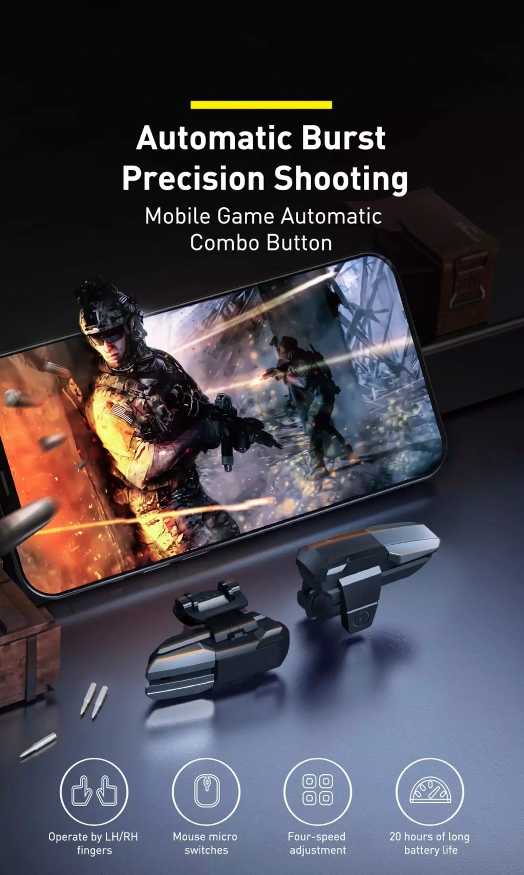 BlueWow JS65 Gamepad Joystick For Pubg Mobile Controller High Frequency ...