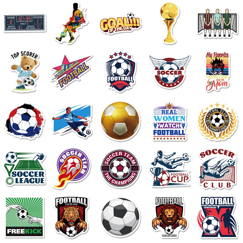 50Pcs 2022 FIFA World Cup Football Star Waterproof Stickers Decals For ...