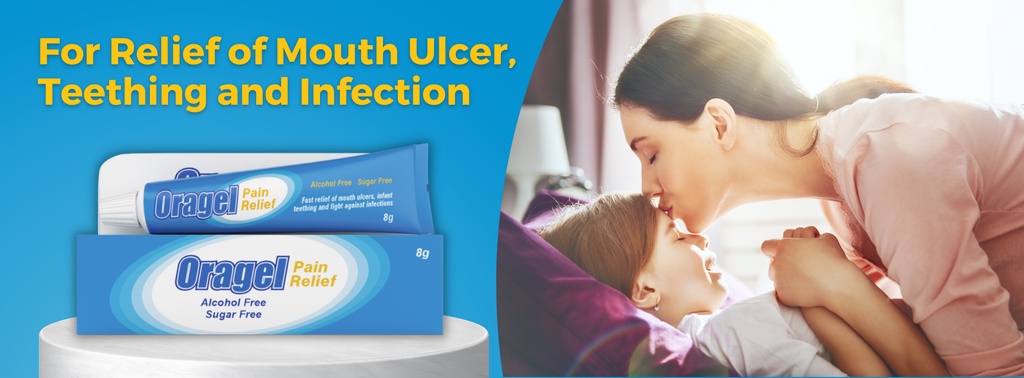 Oragel Pain Relief & Antiseptic (8g/15g) - For Mouth Ulcer, Teething ...