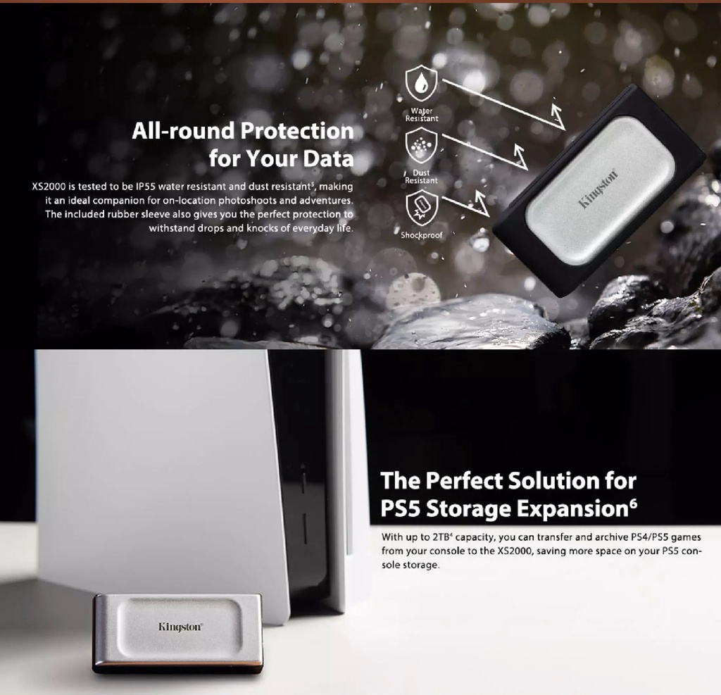 Kingston XS2000 External Portable Drive SSD High Performance Solid ...
