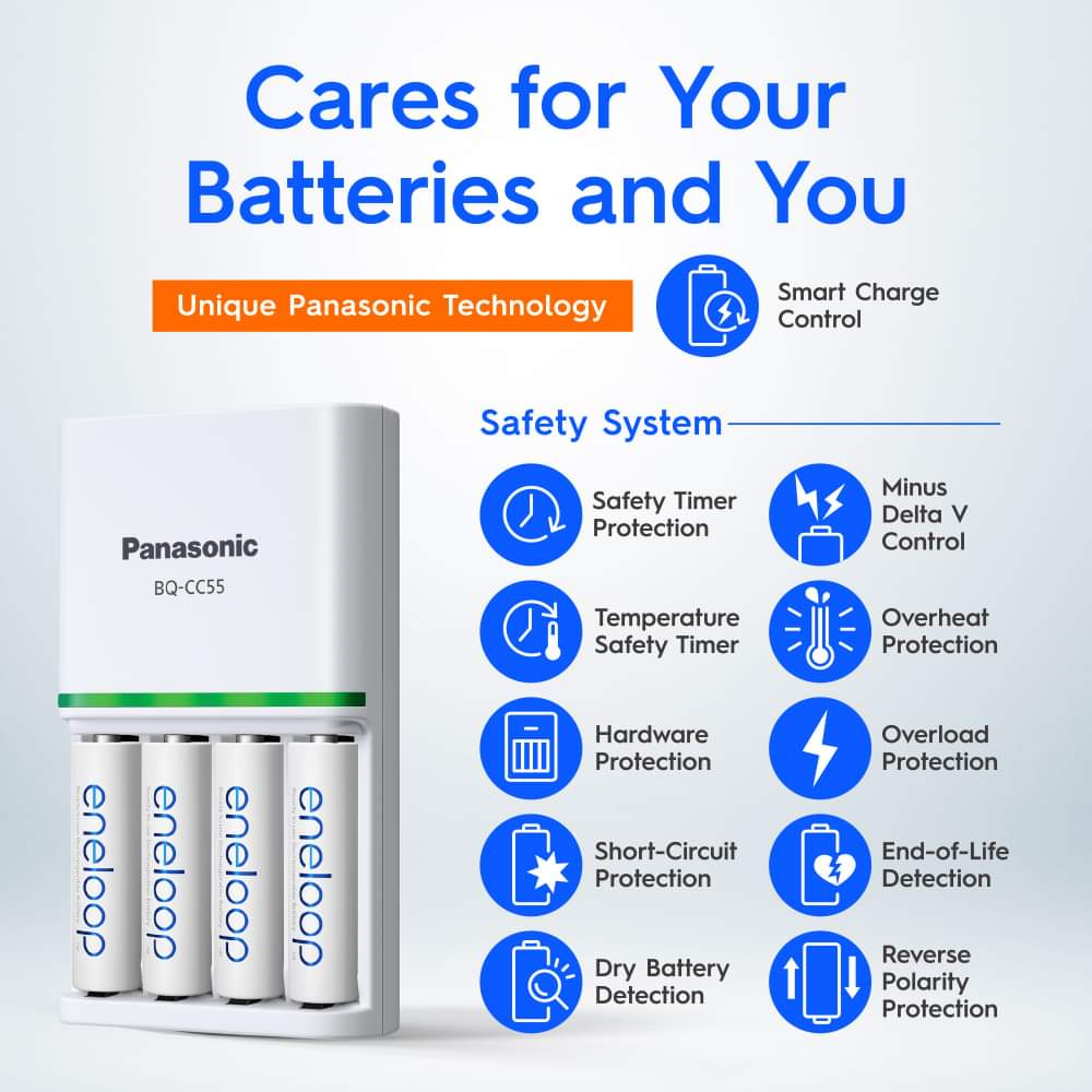 10 Panasonic Eneloop Pro AAA 950mAh Min 900mAh, High Capacity, Ni-MH  Pre-Charged Rechargeable Batteries + Free Battery Holder 