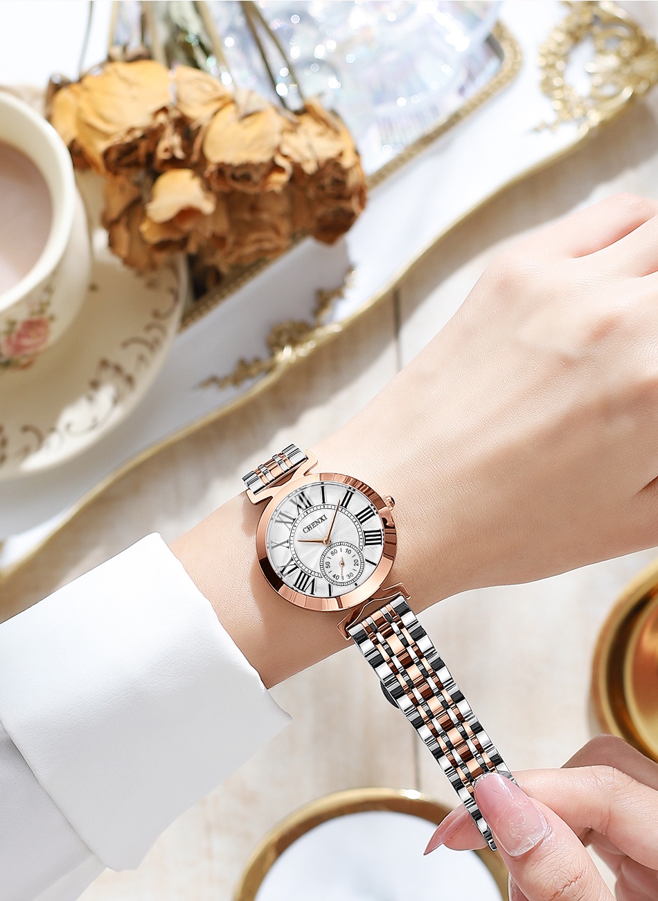 CHENXI Shell Dial Fashion Ladies Watches Women Luxury Brand Stainless ...