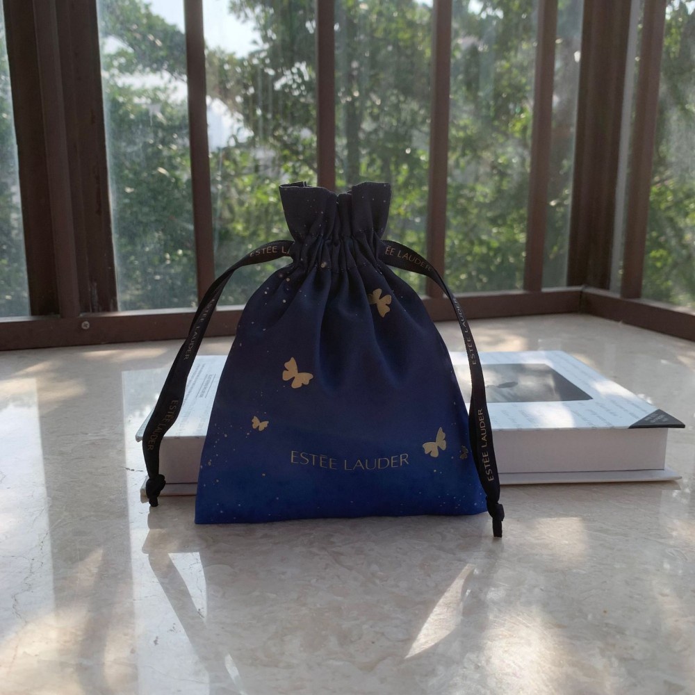 ESTEE Blue Star Gradient Drawstring Bag Silk Cosmetic Storage Bag Small ...