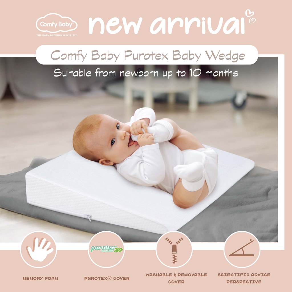 Comfy Baby Bantal Bayi Purotex Memory Foam Baby Wedge Pillow