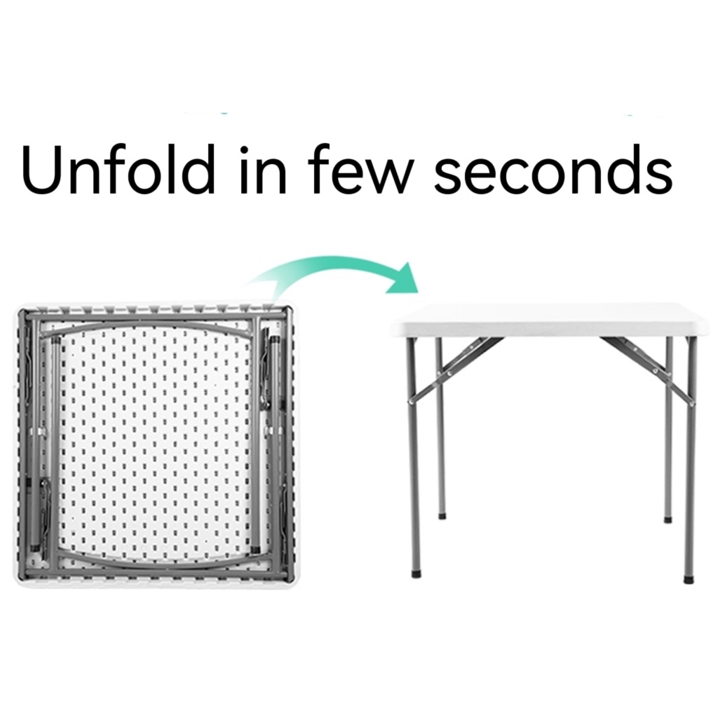 KT WARE 3 Feet Square Foldable Banquet Table Portable Study Dining