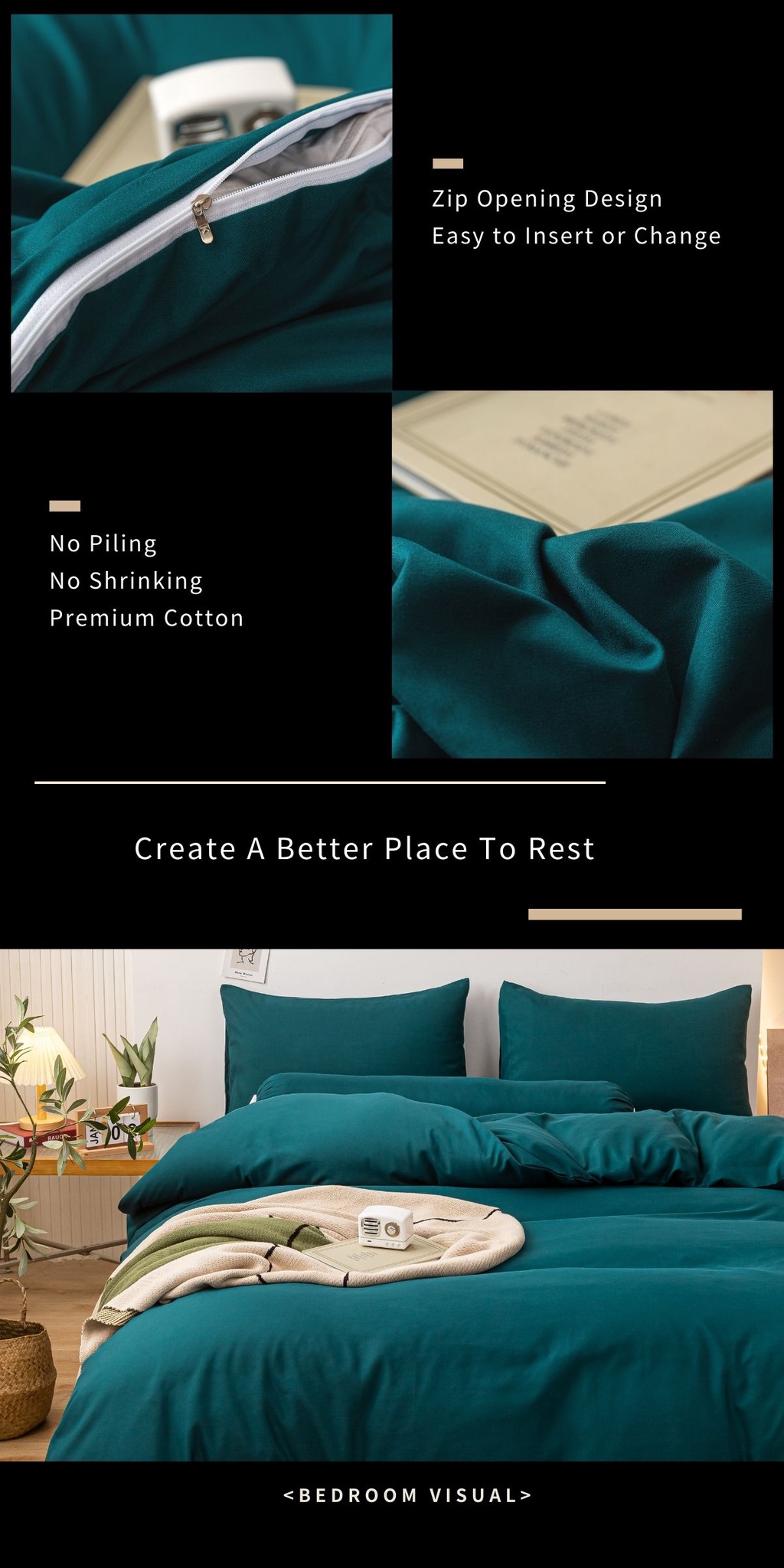 [READY STOCK] Premium 800 TC Cotton Plain Series Quilt Cover Comforter ...