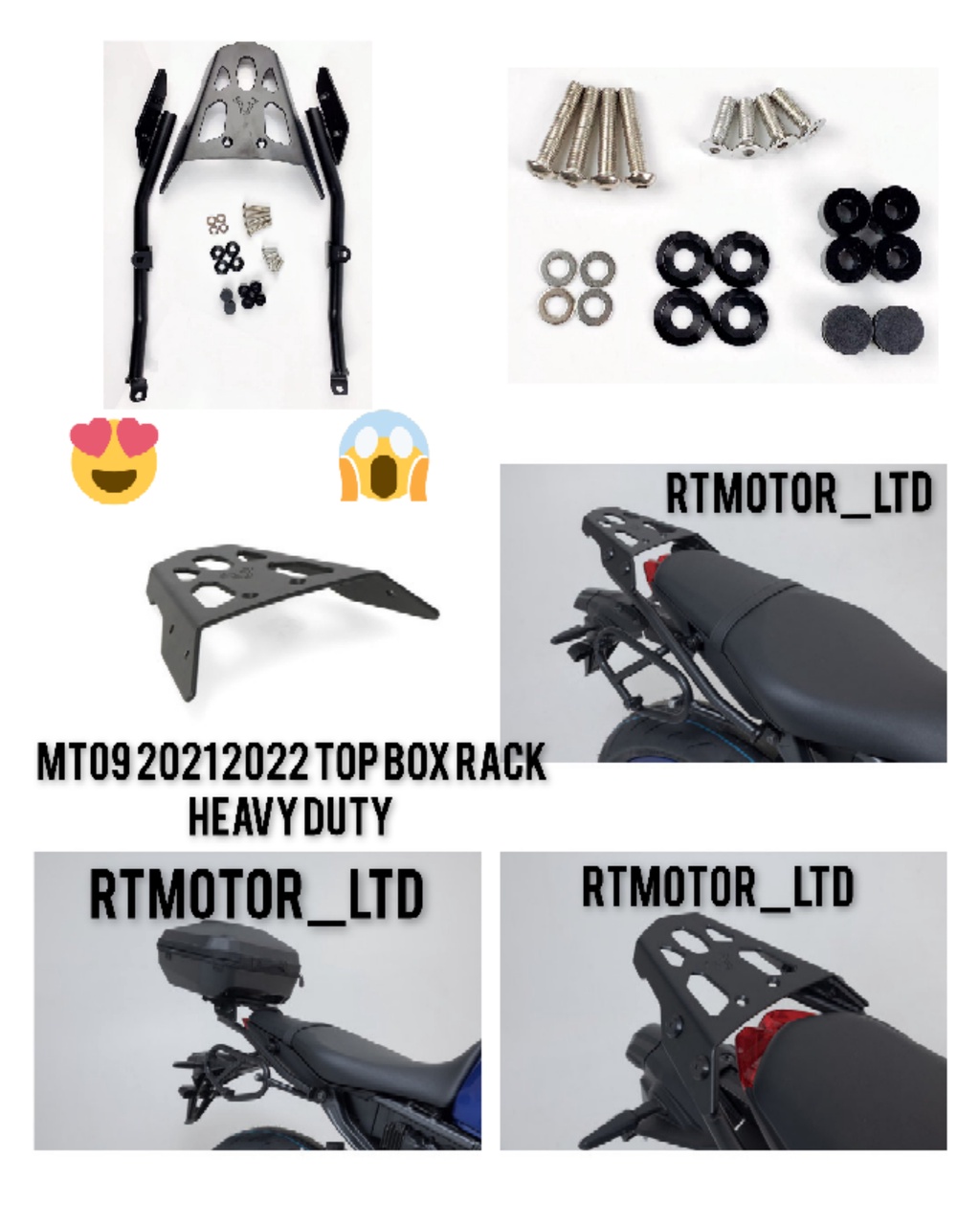 YAMAHA MT09 V3 2021 - 2024 MONORACK HEAVY DUTY TOP BOX REAR RACK MT-09 ...