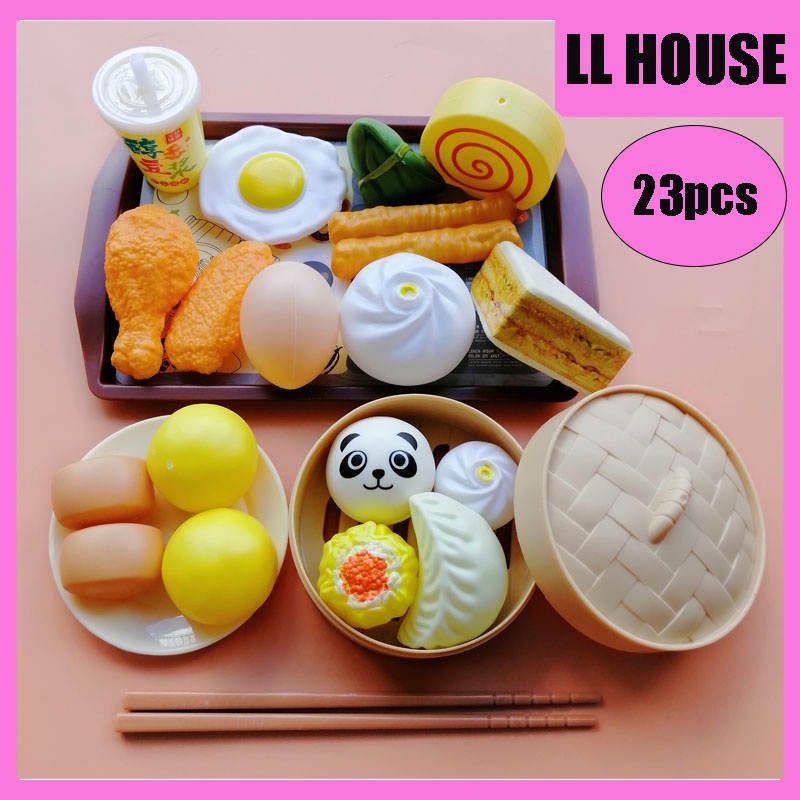 Pretend Food Play Kitchen Toys for Kids Girl Dim Sum Western Fast Food ...