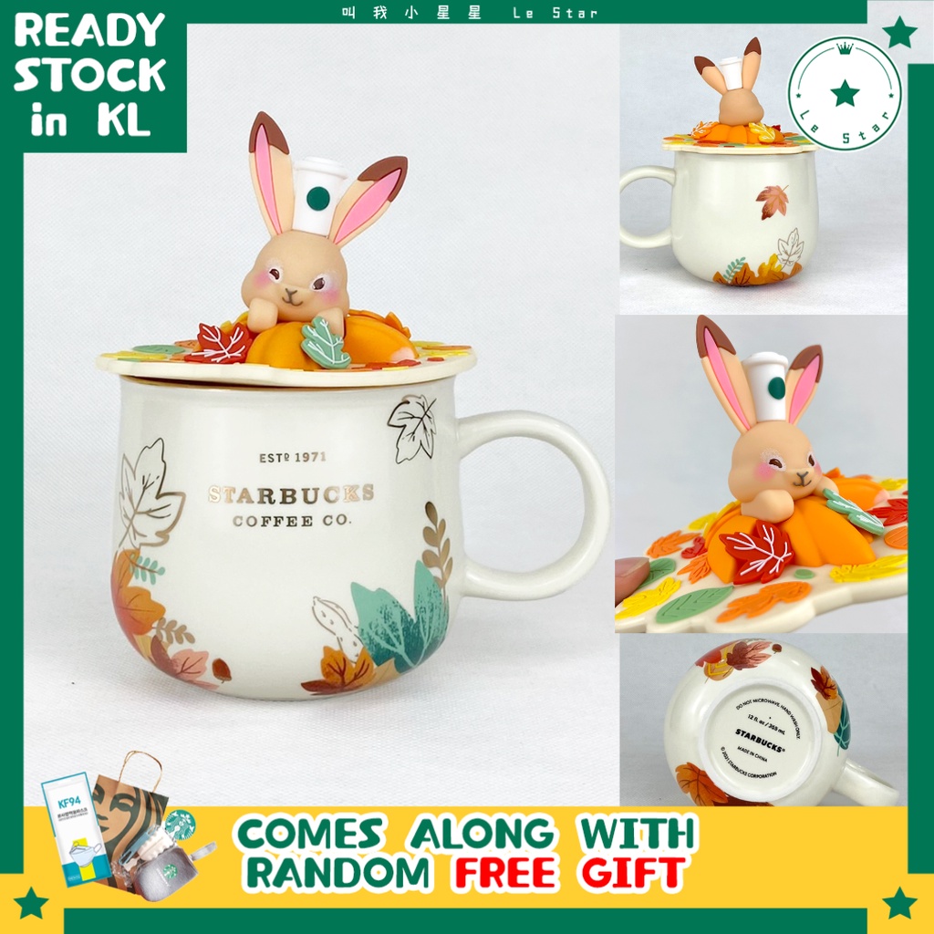 [READY STOCK] Starbucks Rabbit Ceramic Mug with lid Mid-Autumn ...