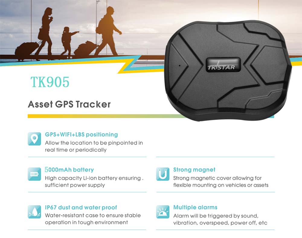 4G TKSTAR TK905 Car GPS Tracker 5000mAh 90 Days Standby GPS AGPS Dual ...