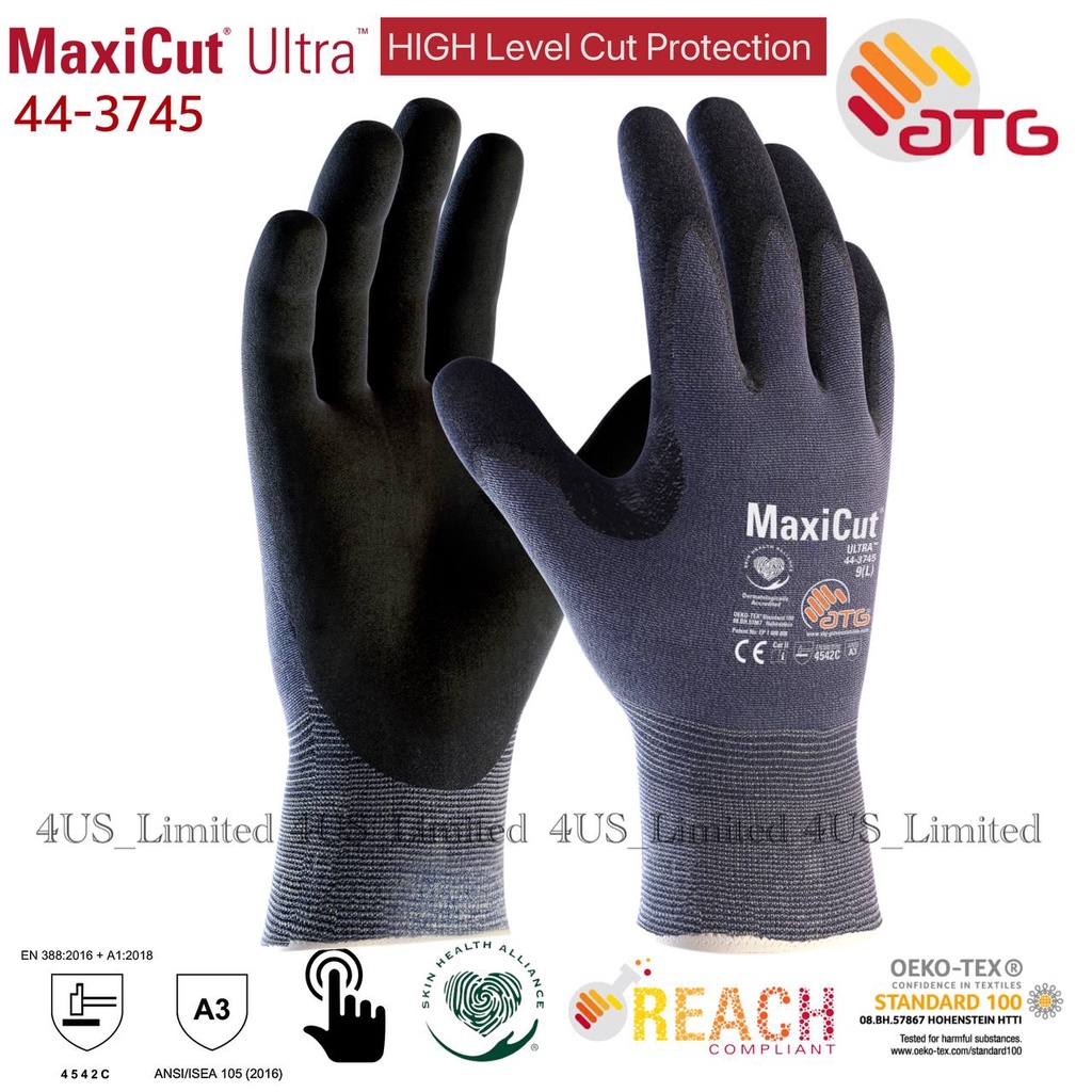 MaxiCut ULTRA 44-3745 Safety Gloves - Level 5 Cut resistance, flexible ...