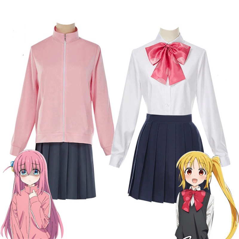 Anime Bocchi the Rock! Cosplay Costume Hitori Gotoh JK Uniform Ryo ...