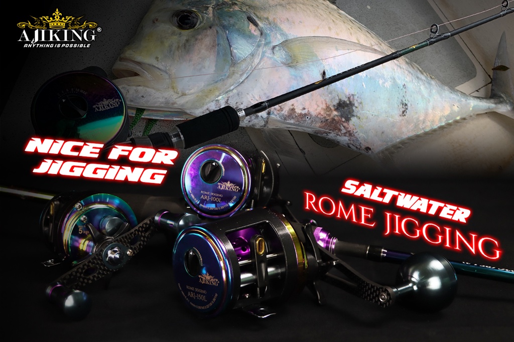 Ajiking Rome Jigging ARJ Saltwater Conventional Fishing Reel BC Round  Conventional Max Drag (5-7Kg)