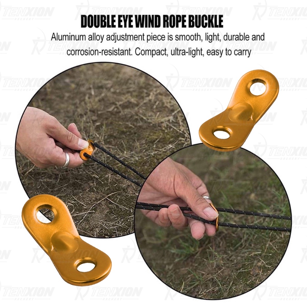 TenXion Outdoor Aluminum Alloy Double Eye Wind Rope Buckle Peanut ...