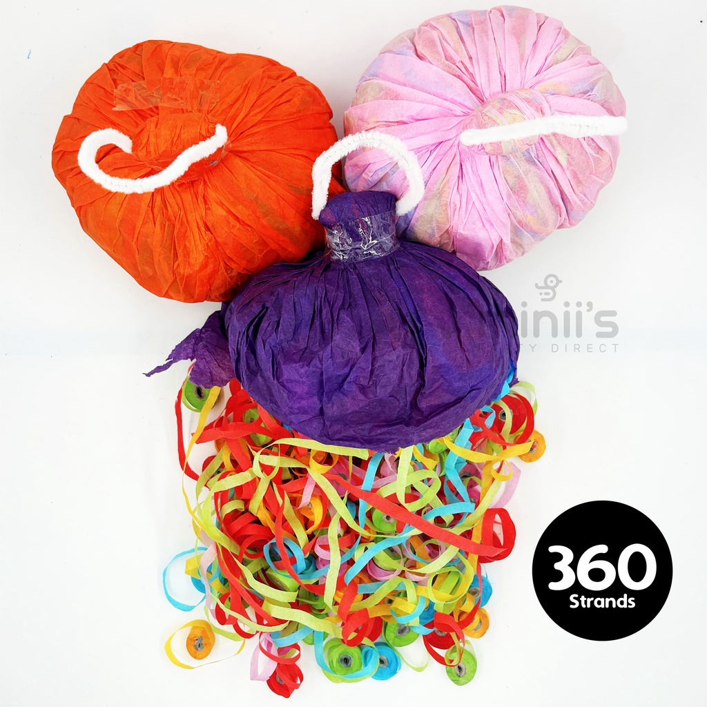 MINIIS PARTY Magic Party Throw Streamers Popper White Spider Thread ...