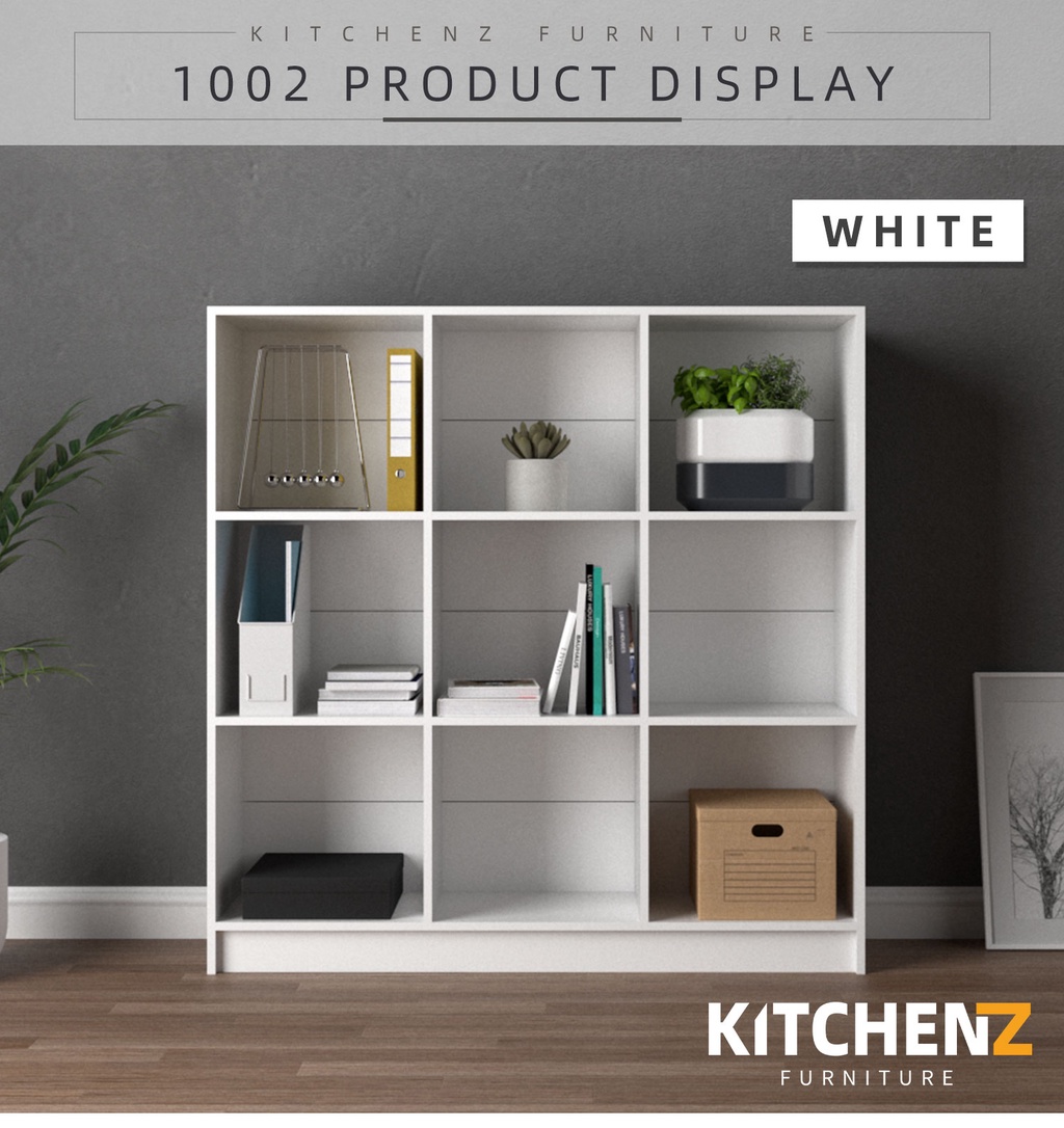 KitchenZ Book Shelf Book Rack Buku Rak Divider Cabinet with 9 ...