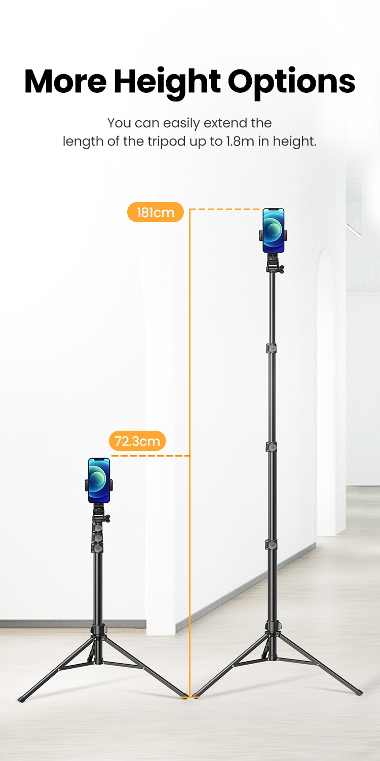 UGREEN Tripod Stand Gopro Foldable Aluminium Phone Holder Universal ...