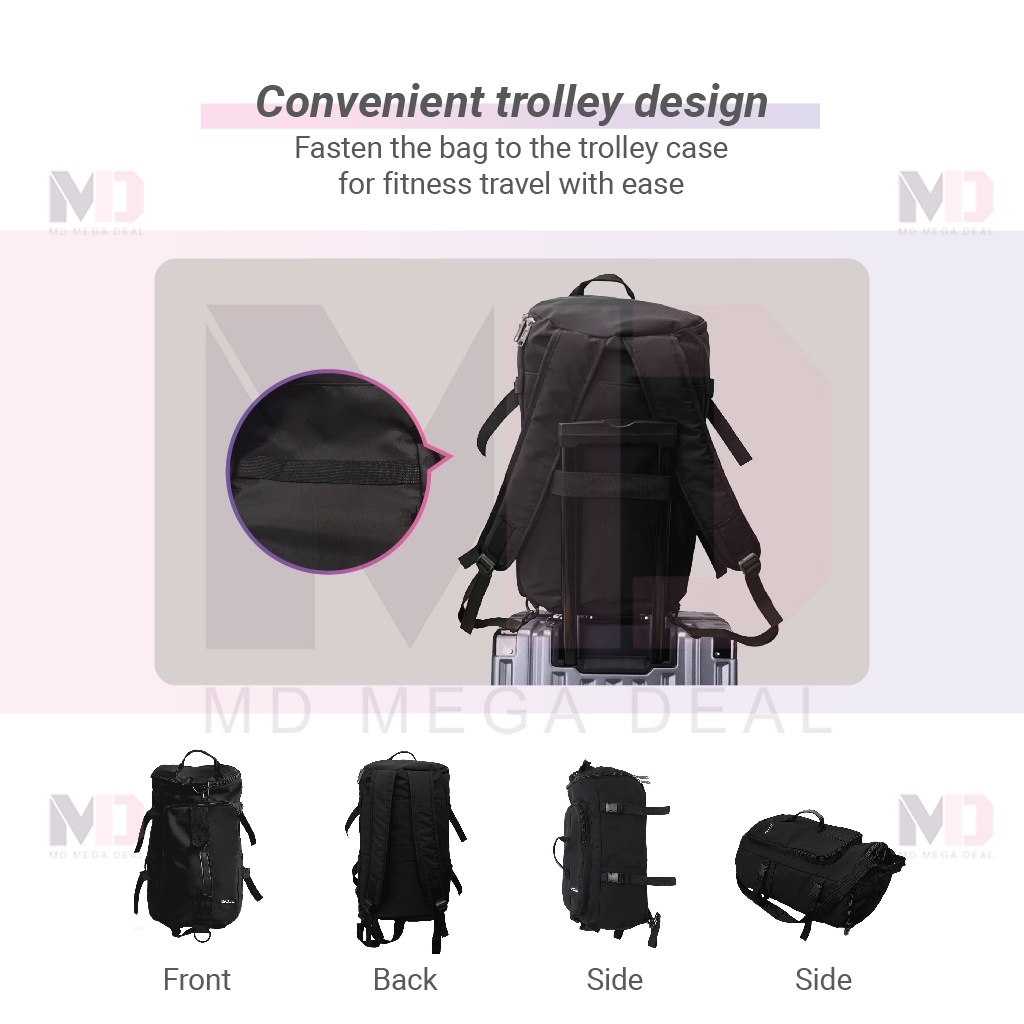 《Mega Deal》 3-Way Carry Travel Backpack Waterproof Duffel Bag with Shoe ...