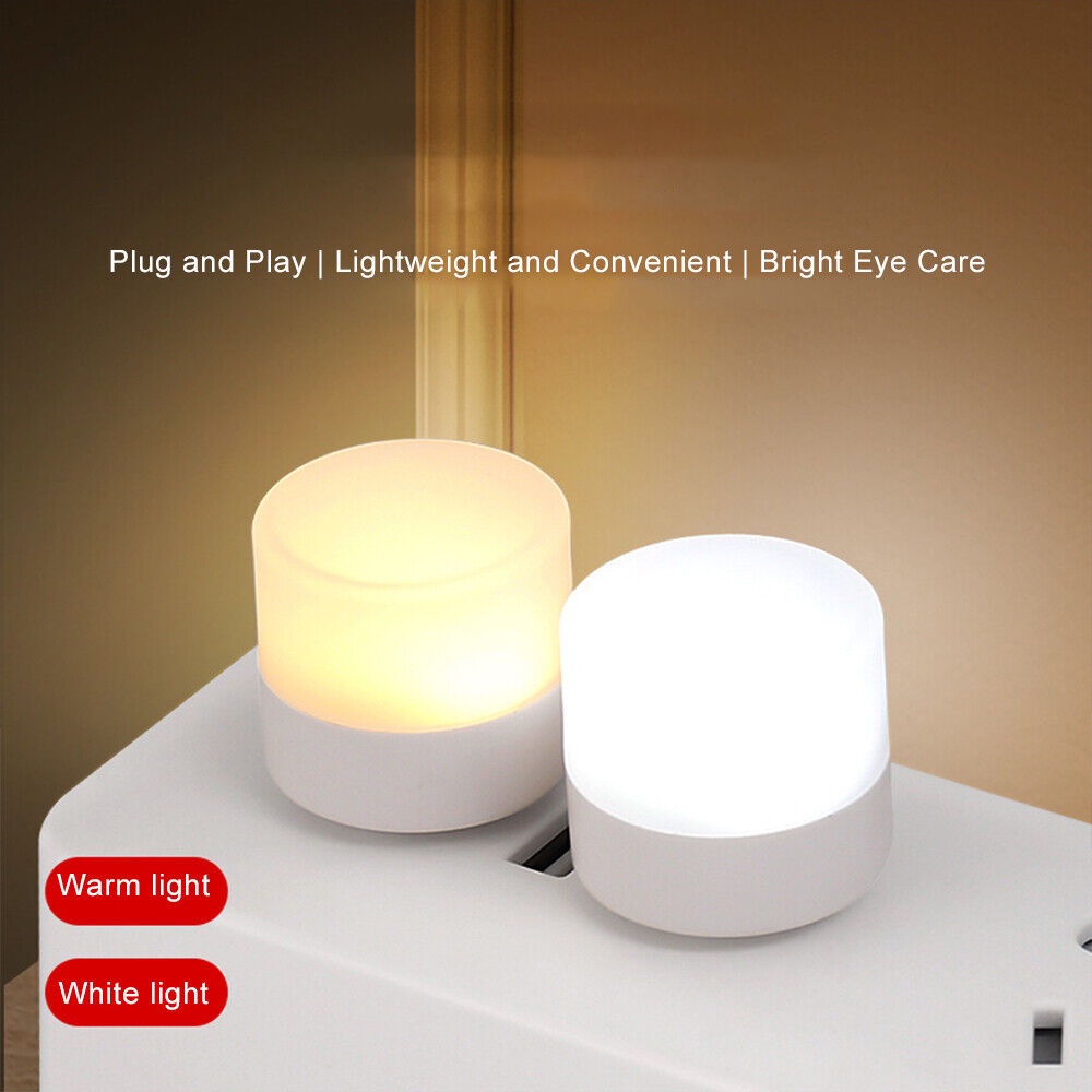 DC Mini USB Lamp LED Cool White Warm Reading Light Night Bulb Power ...