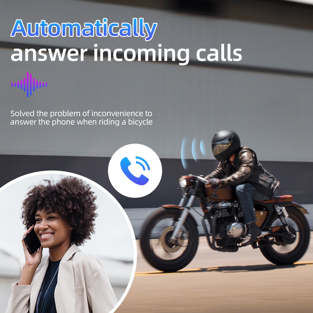Wireless Motorcycle Helmet Headset Bluetooth 5.1 Stereo Surround Easy ...