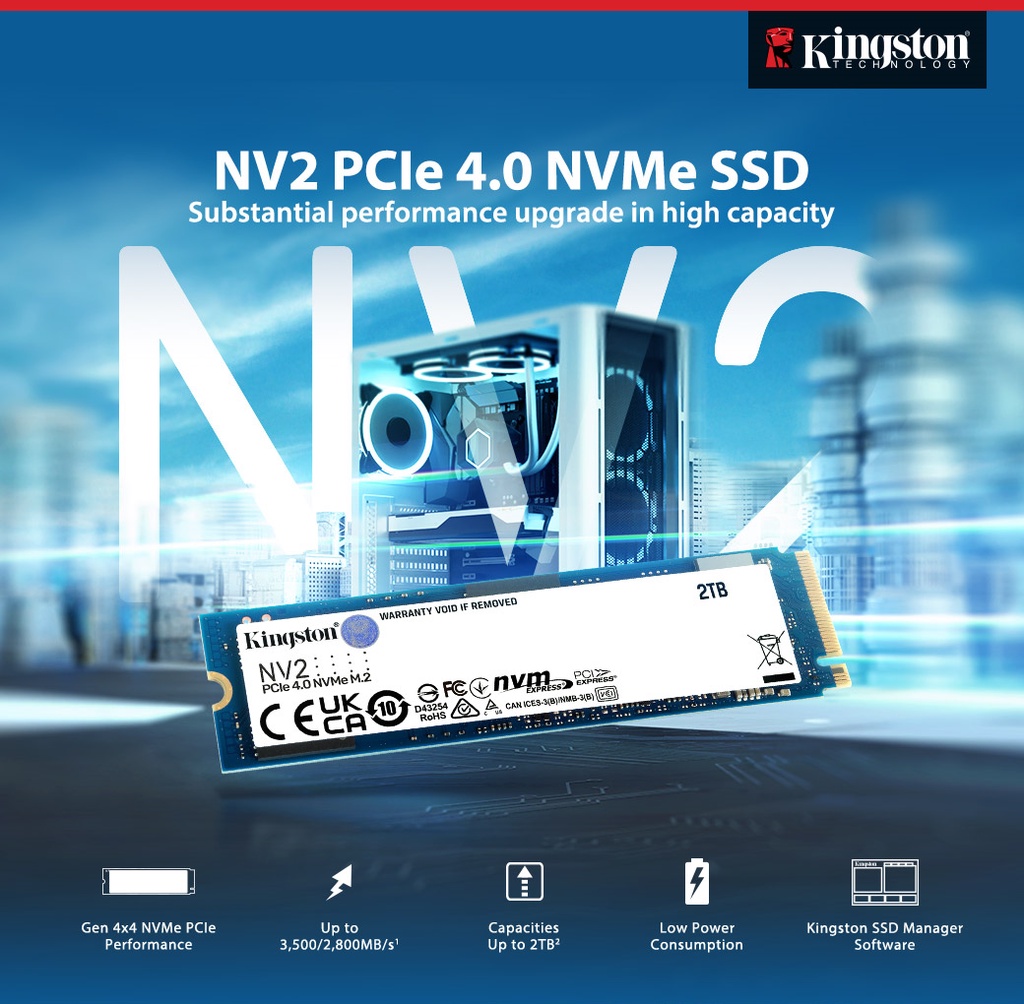 Kingston NV2 / NV3 NVMe PCIe Gen 4 x 4 M.2 2280 Internal Solid State ...
