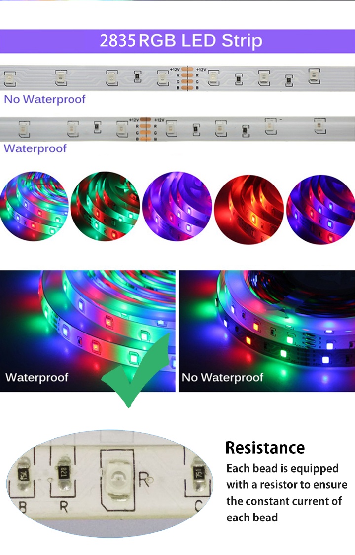 5M Bluetooth control 2835 DIY led light strip for room rgb light ...