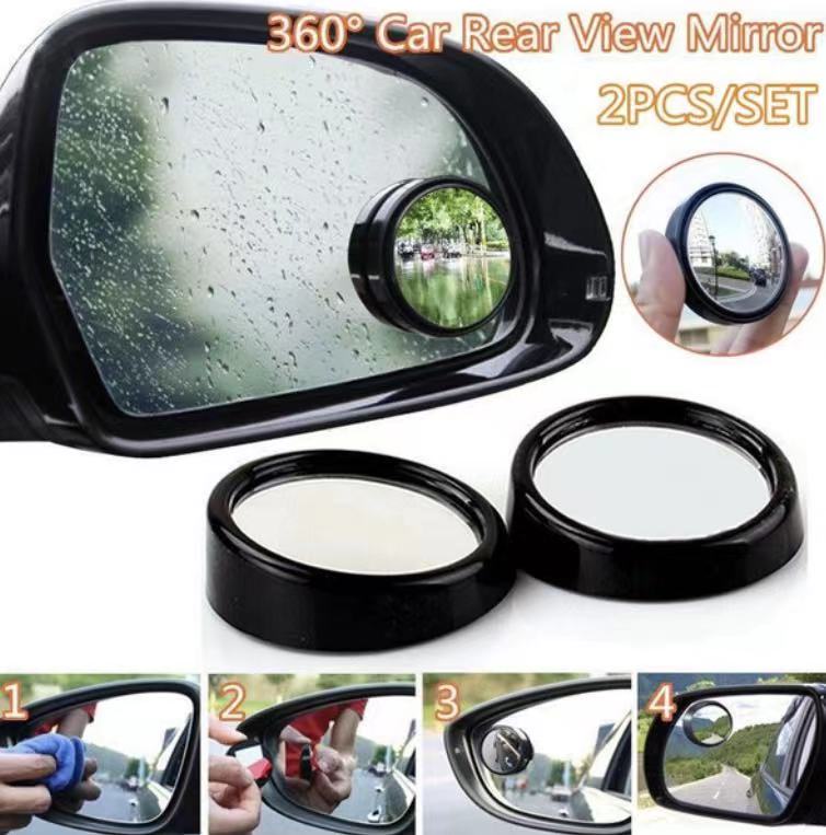 2 Pcs Wide Angle Car Reversing Rearview Auxiliary Mirrors Blind Spot ...