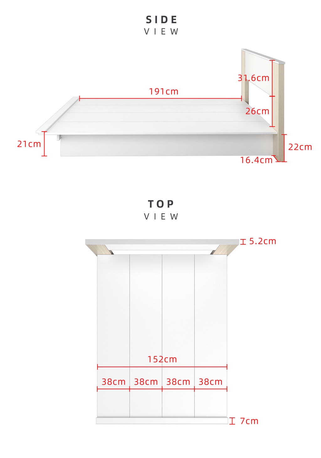 KitchenZ Jordan Series Wooden Queen Bed Frame with Headboard / Katil