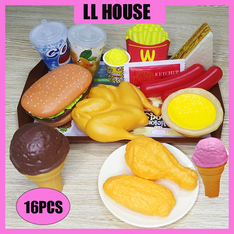 Pretend Food Play Kitchen Toys for Kids Girl Dim Sum Western Fast Food ...