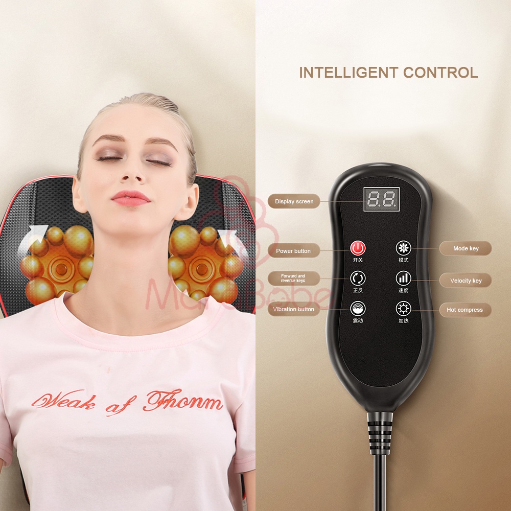 🇲🇾Stock🎁Massage Pillow Neck Back Massager Roller Home Car Massage