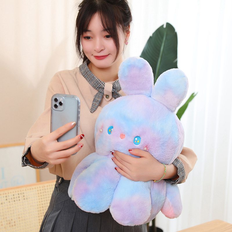 20cm-50cm Kawaii Reversible Octopus Rabbit Doll Plush Toy Flip Mood ...